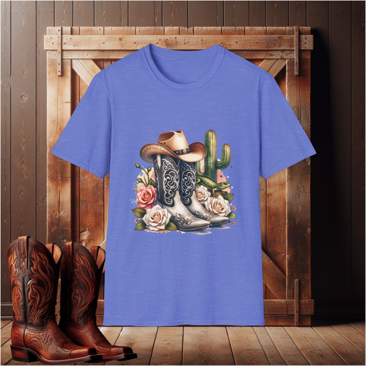 Cowboy Boots Floral Graphic T-Shirt