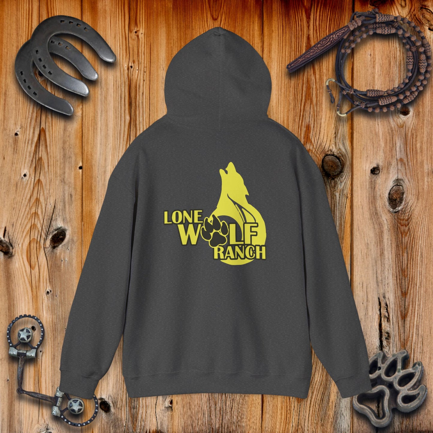 Lone Wolf Ranch Hoodie, Comfortable Unisex Sweatshirt, Perfect Gift for Animal Lovers, Cozy Outdoor Apparel, Farm and Ranch Style
