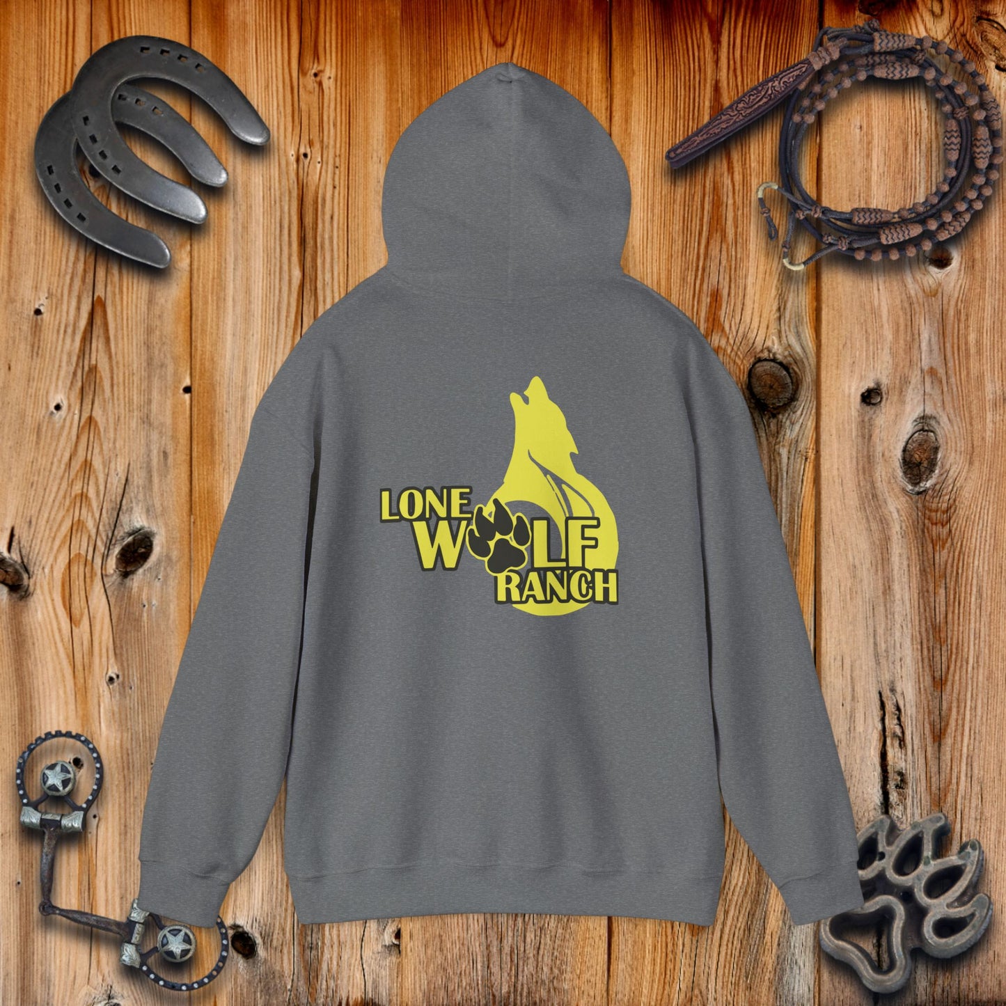 Lone Wolf Ranch Hoodie, Comfortable Unisex Sweatshirt, Perfect Gift for Animal Lovers, Cozy Outdoor Apparel, Farm and Ranch Style