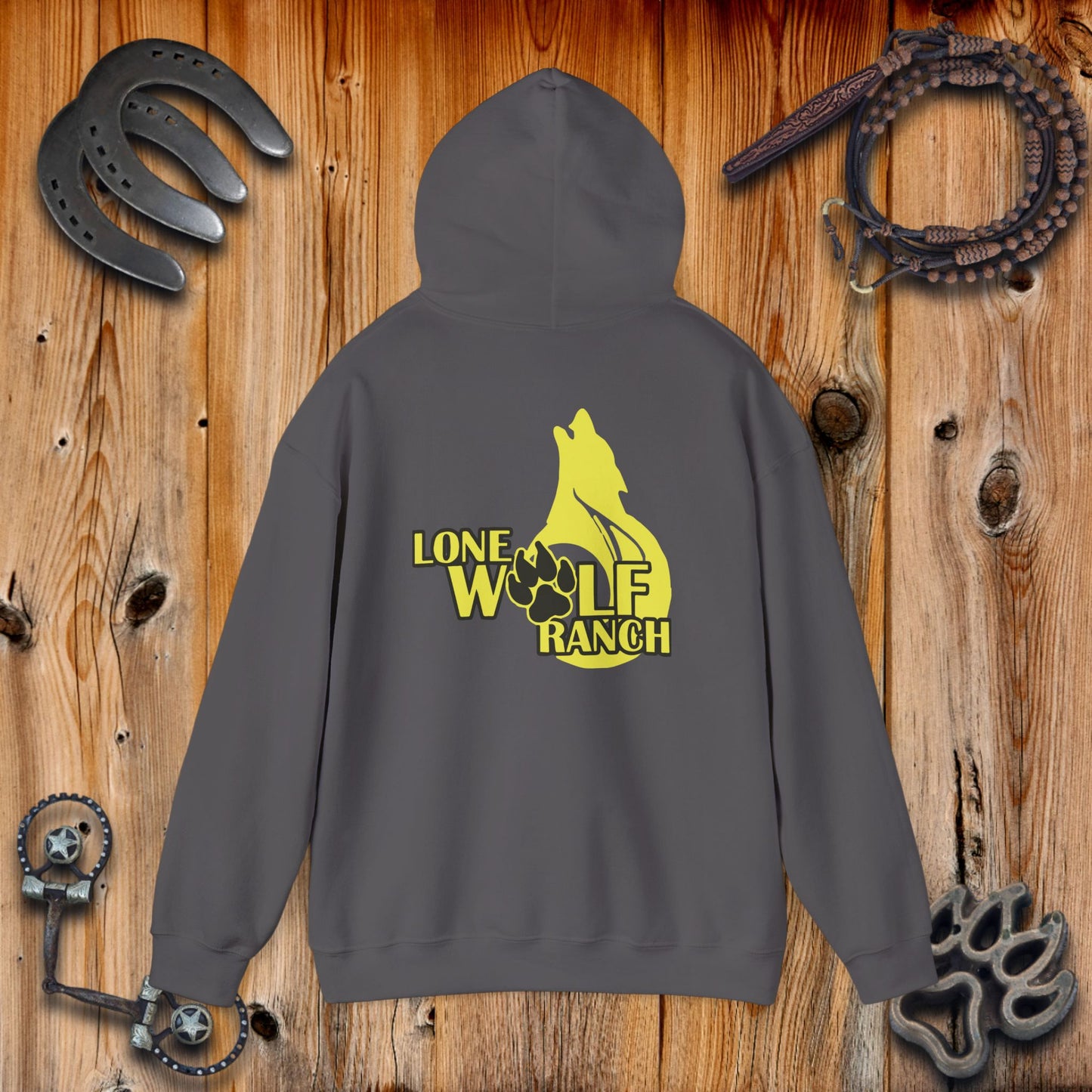 Lone Wolf Ranch Hoodie, Comfortable Unisex Sweatshirt, Perfect Gift for Animal Lovers, Cozy Outdoor Apparel, Farm and Ranch Style