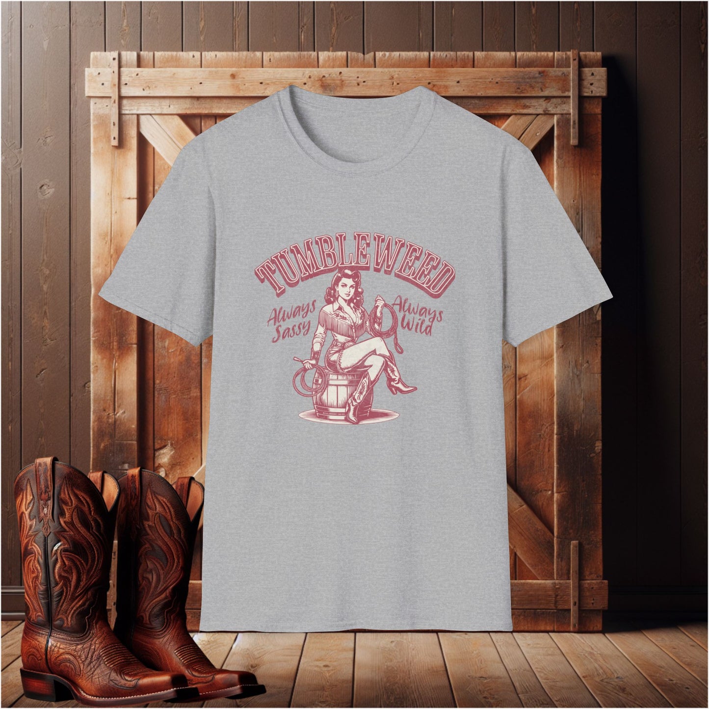 Retro Cowgirl Design T-Shirt