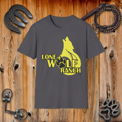 Lone Wolf Ranch T-Shirt, Casual Wear, Gift for Animal Lovers, Outdoor Apparel, Western Style, Unisex Tee