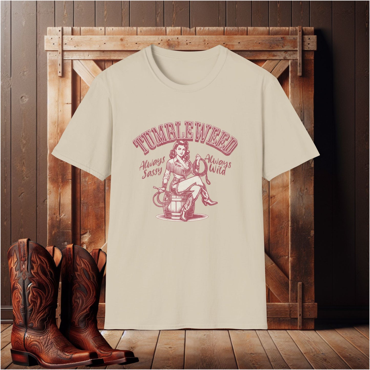 Retro Cowgirl Design T-Shirt