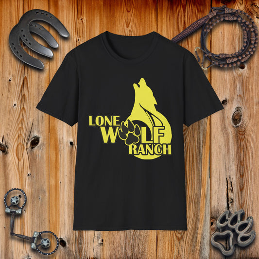 Lone Wolf Ranch T-Shirt, Casual Wear, Gift for Animal Lovers, Outdoor Apparel, Western Style, Unisex Tee